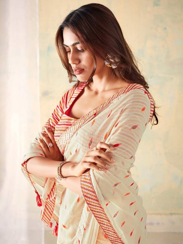 Dyed Bollywood Georgette Saree (Beige)