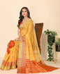 Self Design, Woven, Solid/Plain Banarasi Silk Blend, Cotton Blend Saree  (Mustard)