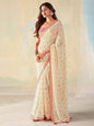 Dyed Bollywood Georgette Saree  (Beige)