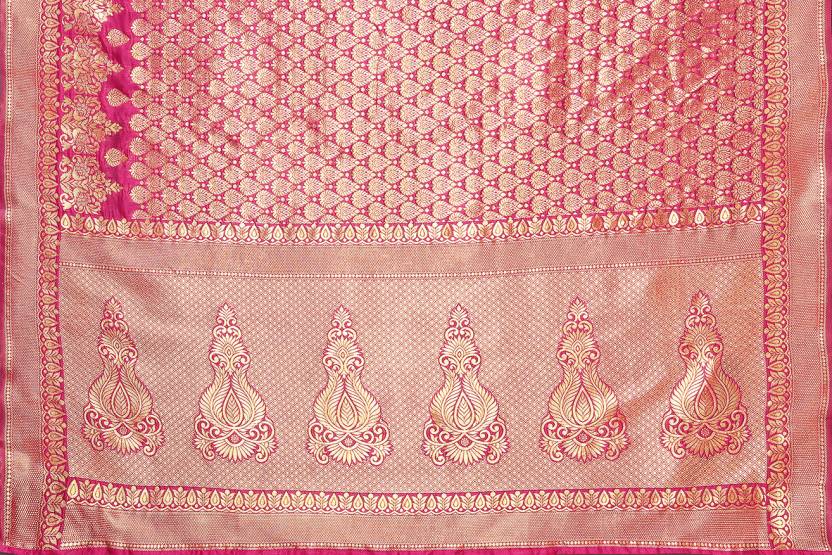 Self Design Kanjivaram Silk Blend Saree  (Pink)