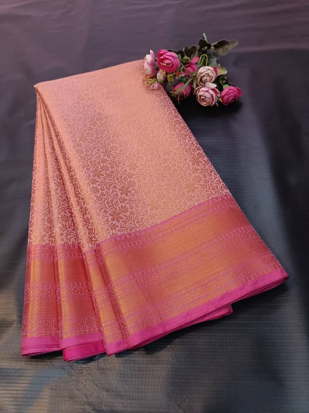 Woven Kanjivaram Tissue Saree  (Pink)